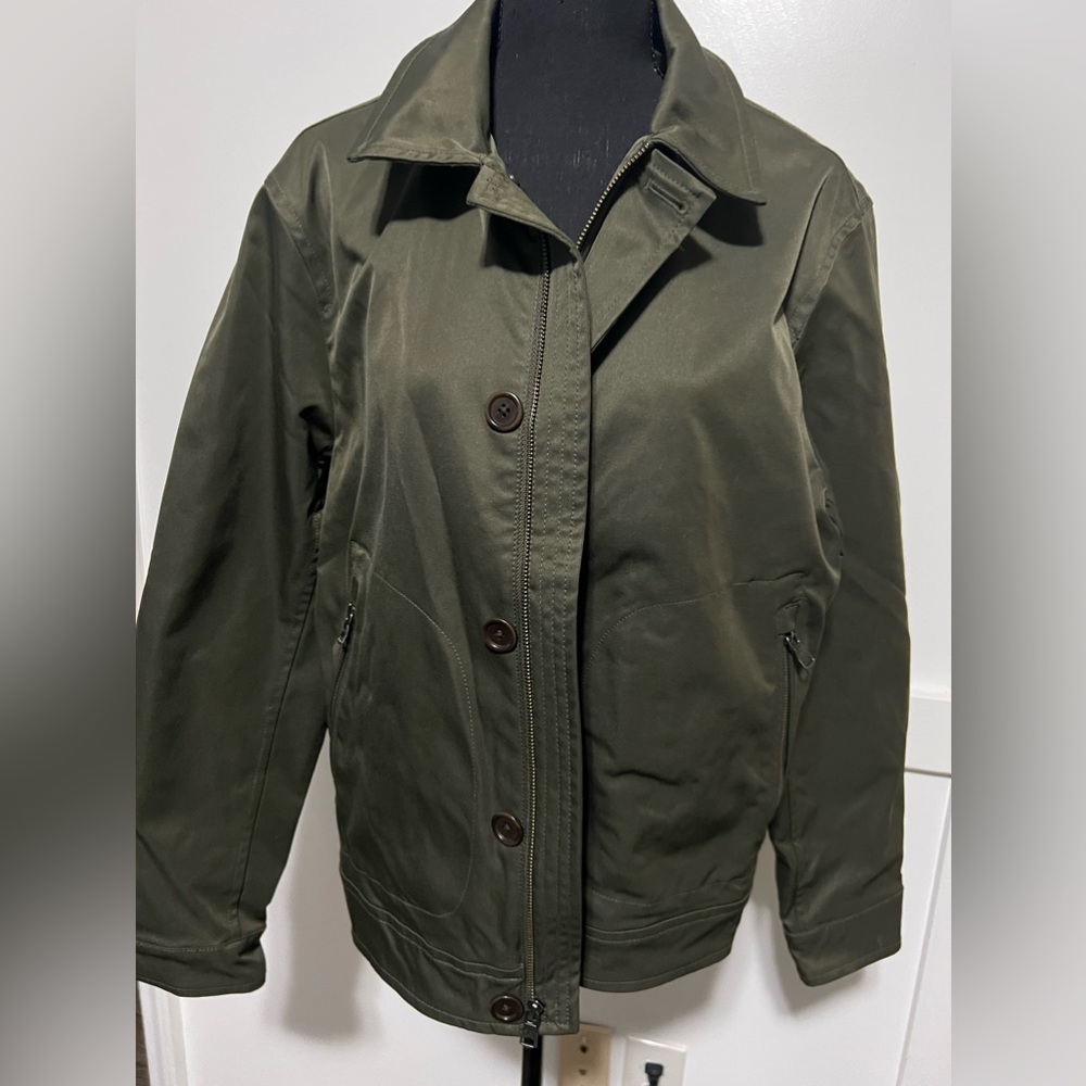 Mens Banana Republic Medium Olive Zip Jacket medium weight Preowned